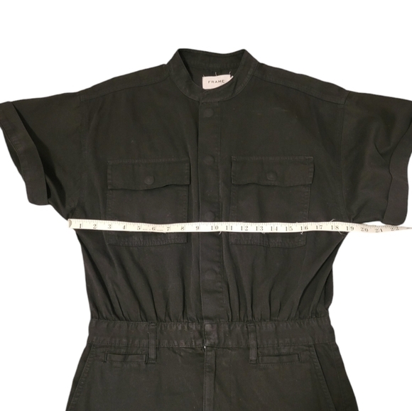 Frame Le Tomboy Dress Black Women's Size Small Button Snaps Pockets Mechanic - Picture 7 of 11